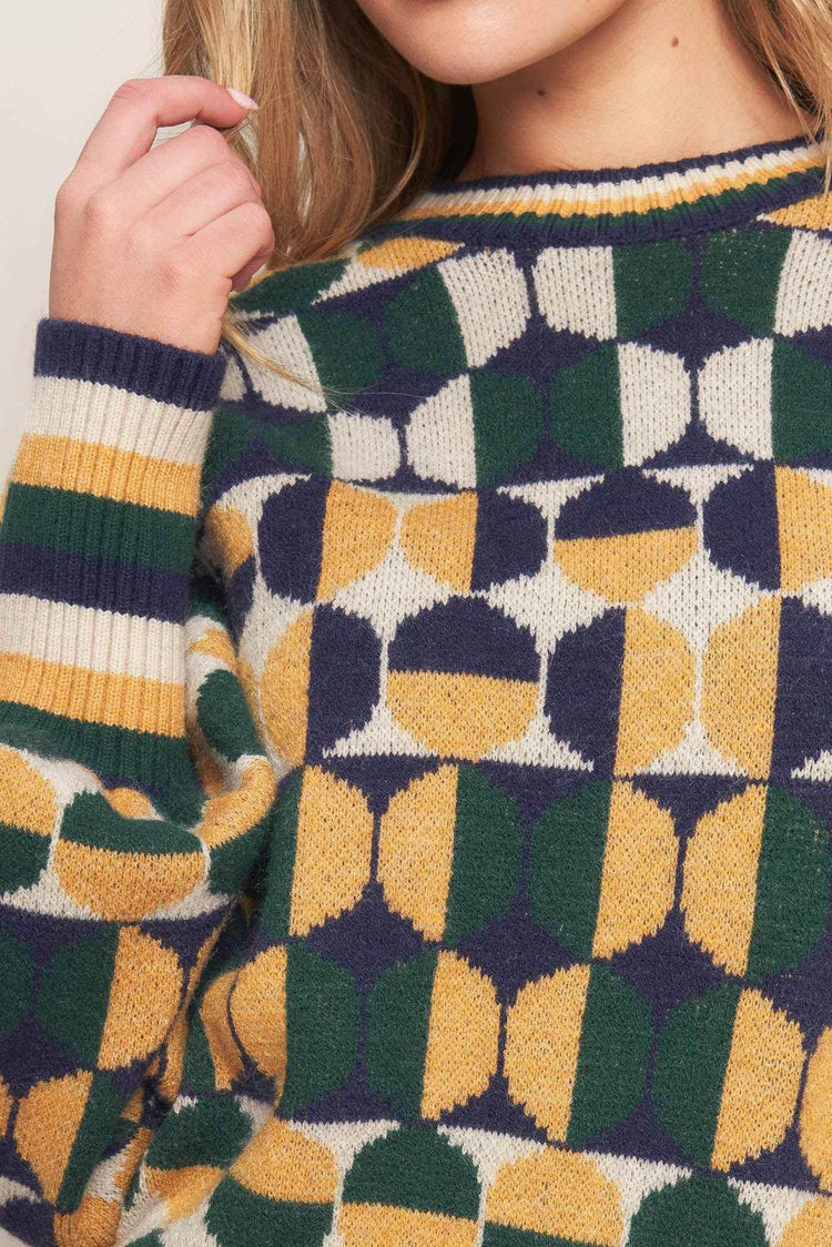 CHEER YOU ON JACQUARD SWEATER TOP - GiFTiFY