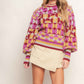 CHEER YOU ON JACQUARD SWEATER TOP