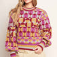 CHEER YOU ON JACQUARD SWEATER TOP