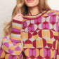 CHEER YOU ON JACQUARD SWEATER TOP