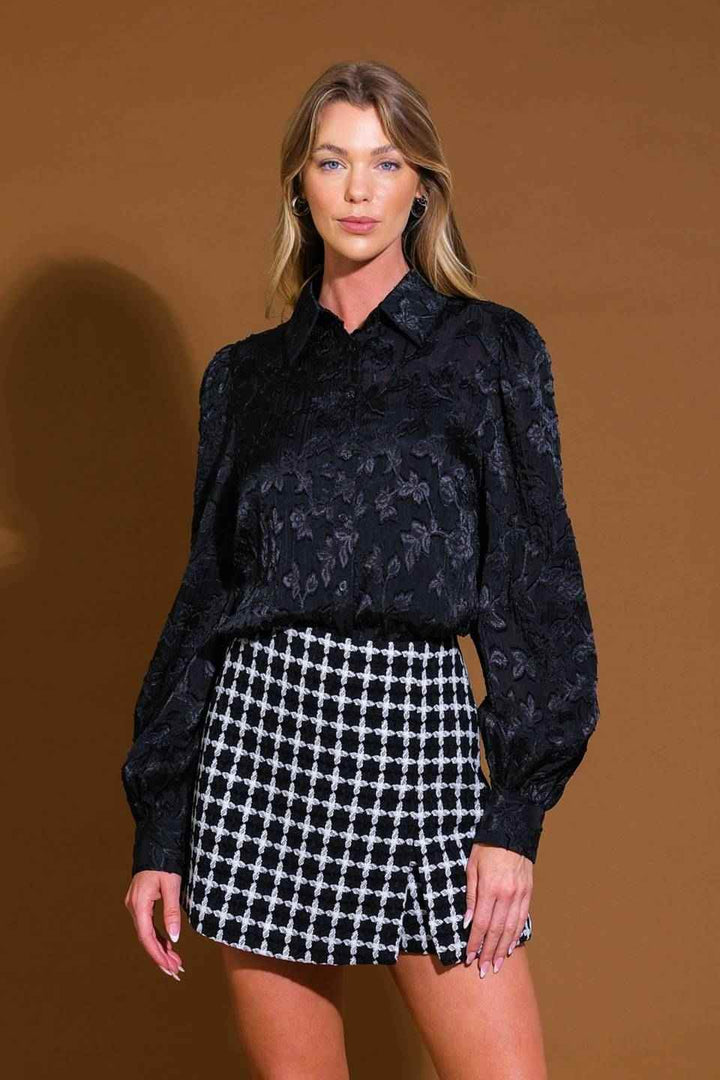 INCREDIBLE LOVE JACQUARD WOVEN TOP - GiFTiFY