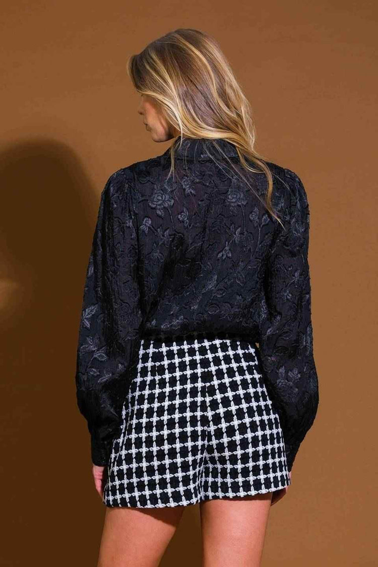 INCREDIBLE LOVE JACQUARD WOVEN TOP - GiFTiFY