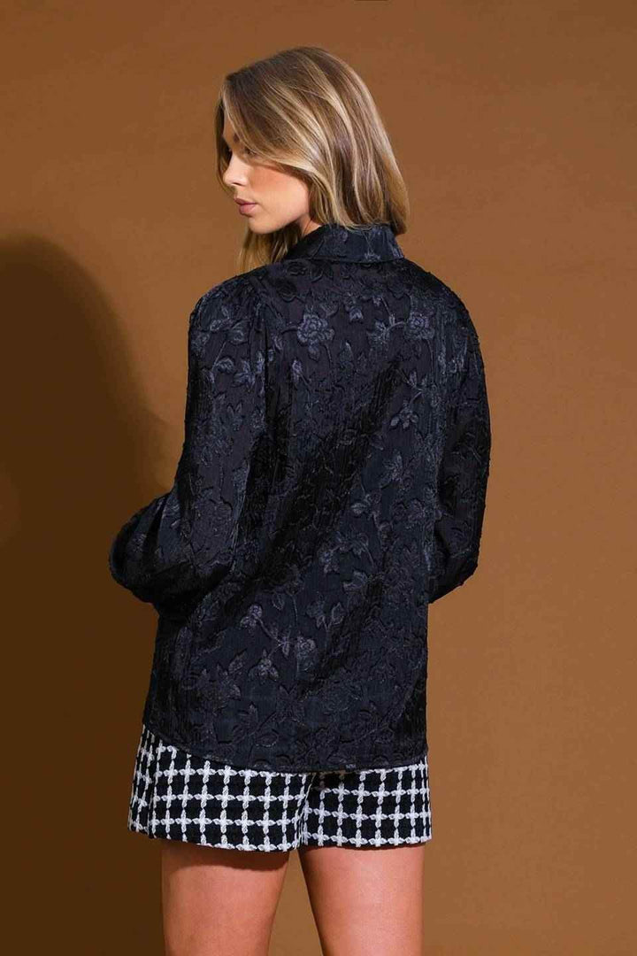 INCREDIBLE LOVE JACQUARD WOVEN TOP - GiFTiFY