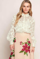 INCREDIBLE LOVE JACQUARD WOVEN TOP - GiFTiFY