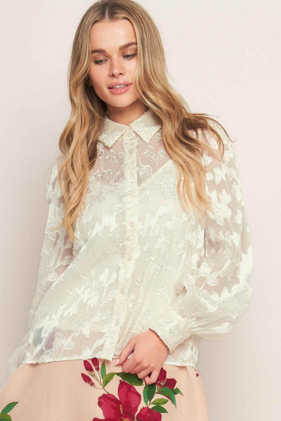 INCREDIBLE LOVE JACQUARD WOVEN TOP - GiFTiFY