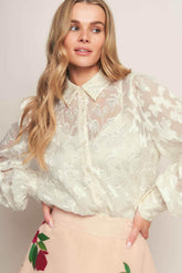 INCREDIBLE LOVE JACQUARD WOVEN TOP - GiFTiFY