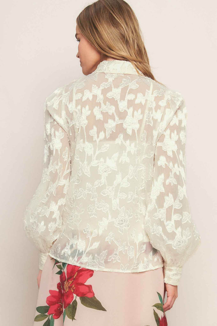 INCREDIBLE LOVE JACQUARD WOVEN TOP - GiFTiFY