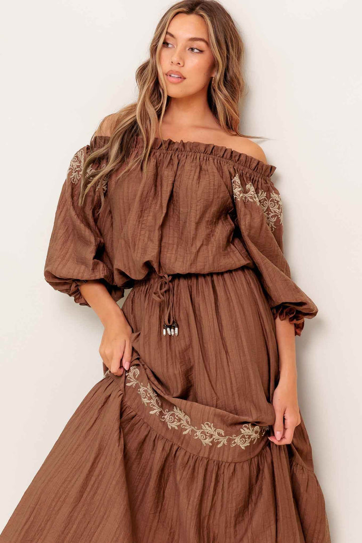 FULL SPEED AHEAD BROWN WOVEN TOP - GiFTiFY