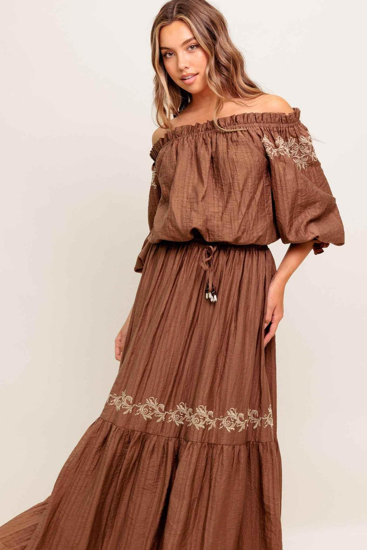 FULL SPEED AHEAD BROWN WOVEN TOP - GiFTiFY