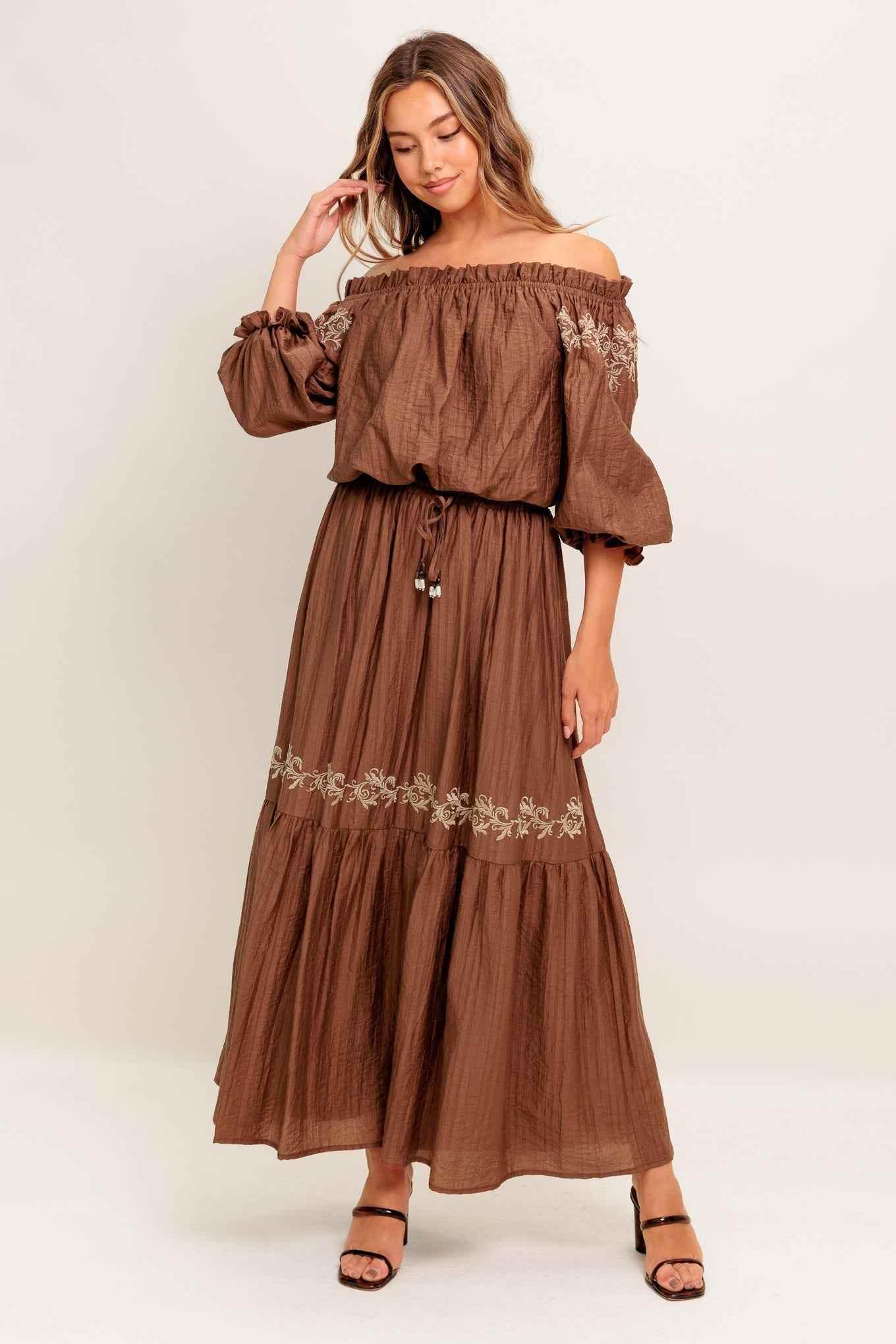 FULL SPEED AHEAD BROWN WOVEN TOP - GiFTiFY