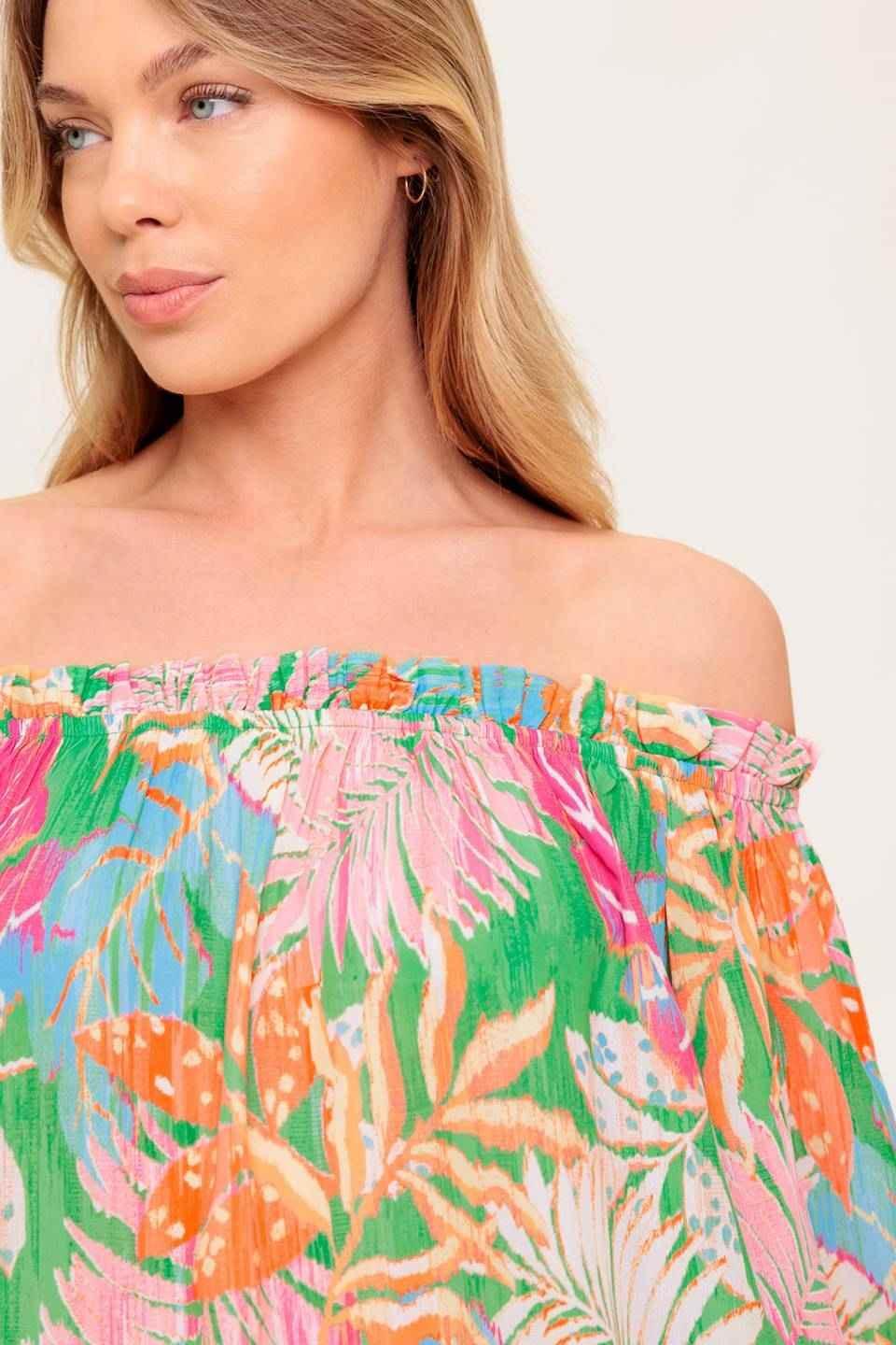 LOVING VOW GREEN WOVEN TOP - GiFTiFY