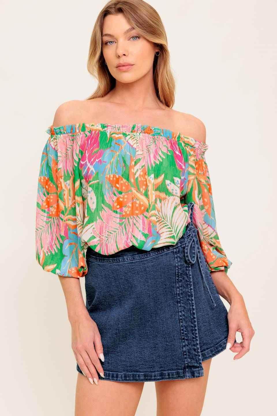 LOVING VOW GREEN WOVEN TOP - GiFTiFY