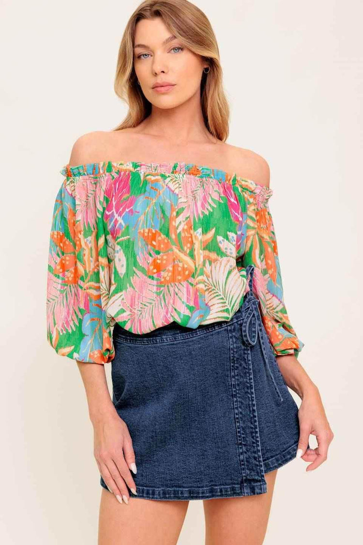 LOVING VOW GREEN WOVEN TOP - GiFTiFY