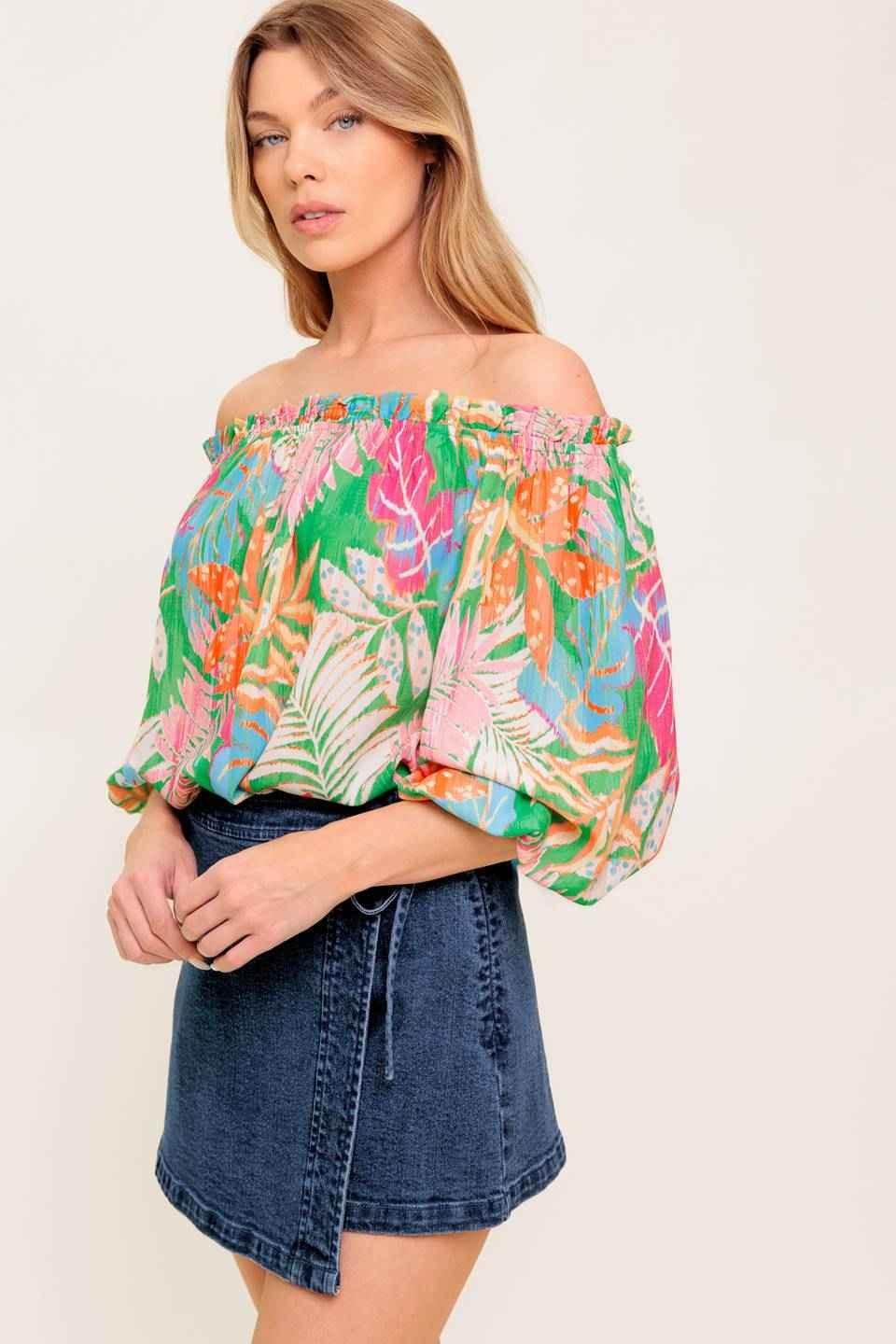 LOVING VOW GREEN WOVEN TOP - GiFTiFY