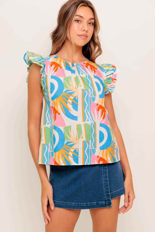 VACATION STATE OF MIND WOVEN TOP - GiFTiFY