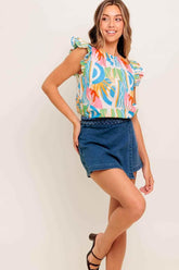 VACATION STATE OF MIND WOVEN TOP - GiFTiFY