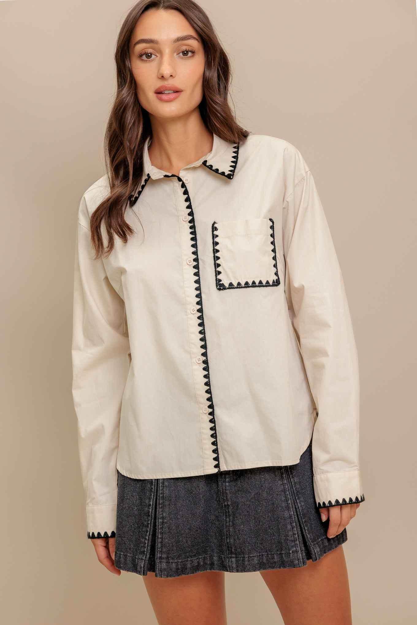 MONO EDGE WOVEN TOP - GiFTiFY