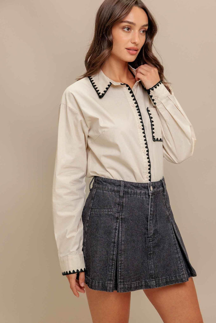 MONO EDGE WOVEN TOP - GiFTiFY