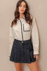 MONO EDGE WOVEN TOP - GiFTiFY