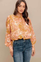 PAISLEY BREEZE WOVEN JACQUARD TOP - GiFTiFY