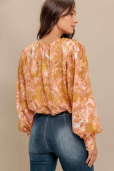 PAISLEY BREEZE WOVEN JACQUARD TOP - GiFTiFY