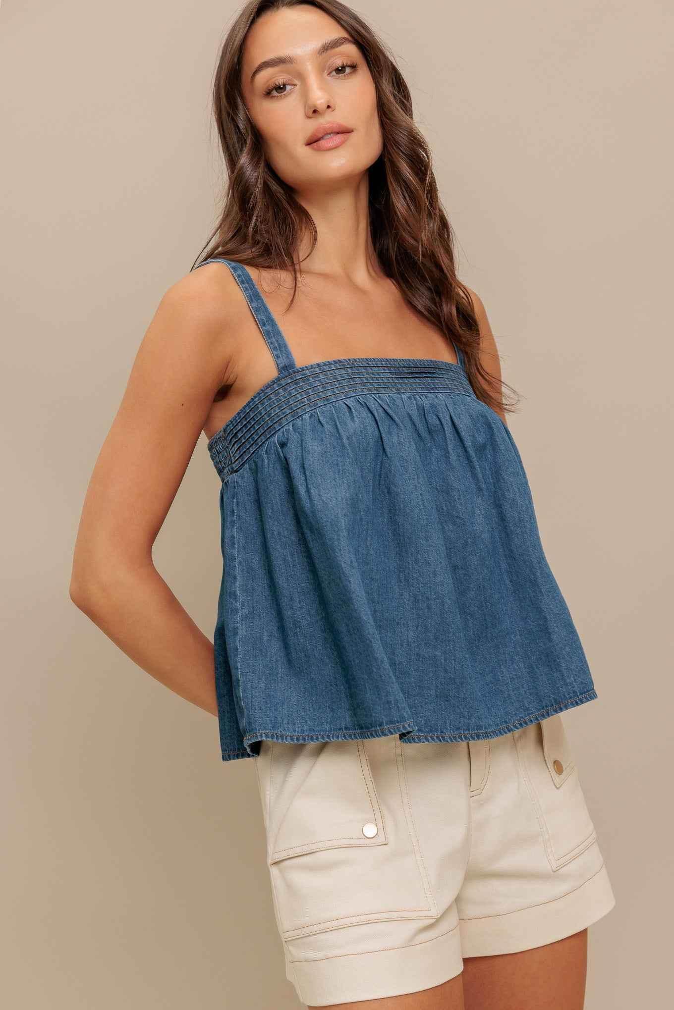 URBAN SERENITY DENIM TOP - GiFTiFY