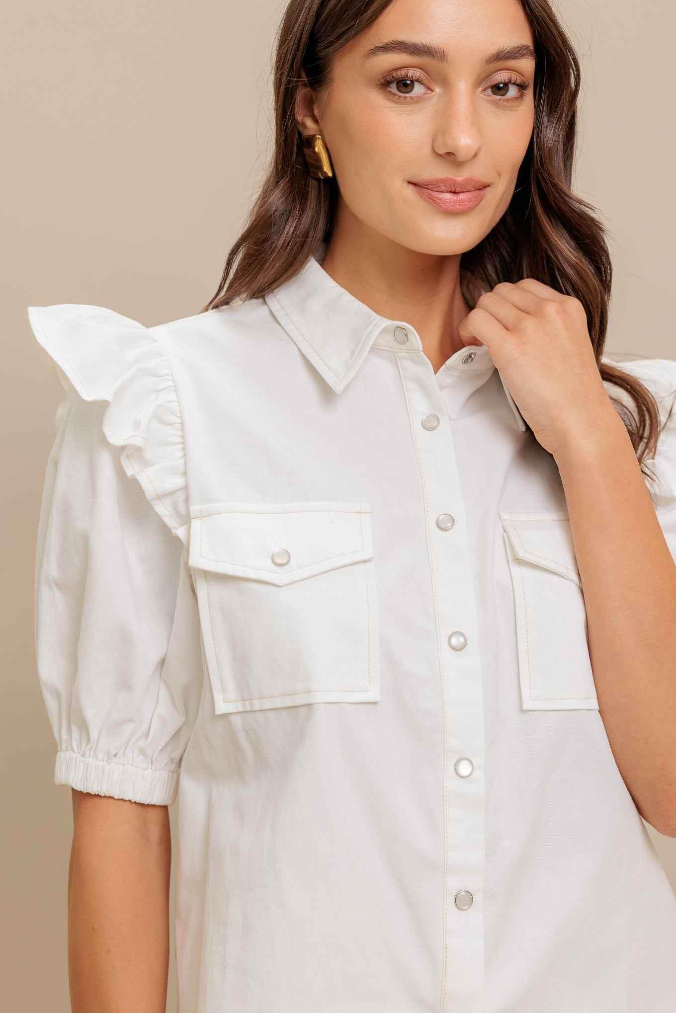 MUSE DETAIL WOVEN TOP - GiFTiFY