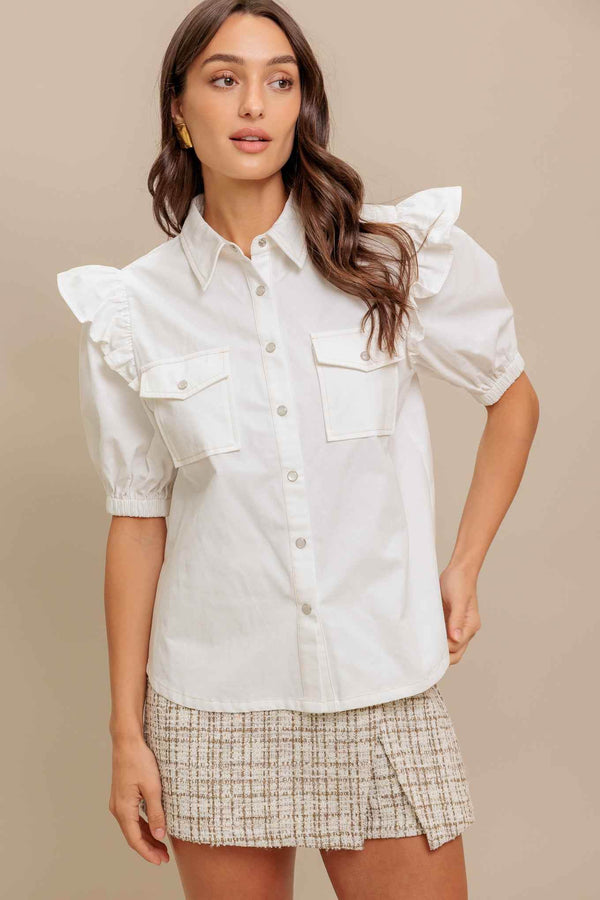 MUSE DETAIL WOVEN TOP - GiFTiFY