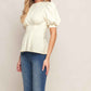 CREAM TWIST WOVEN TOP