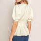 CREAM TWIST WOVEN TOP