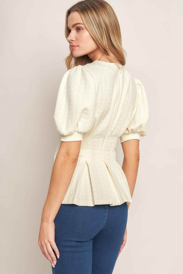 CREAM TWIST WOVEN TOP - GiFTiFY