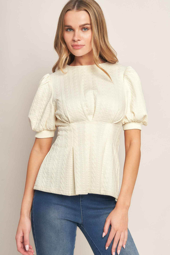 CREAM TWIST WOVEN TOP - GiFTiFY