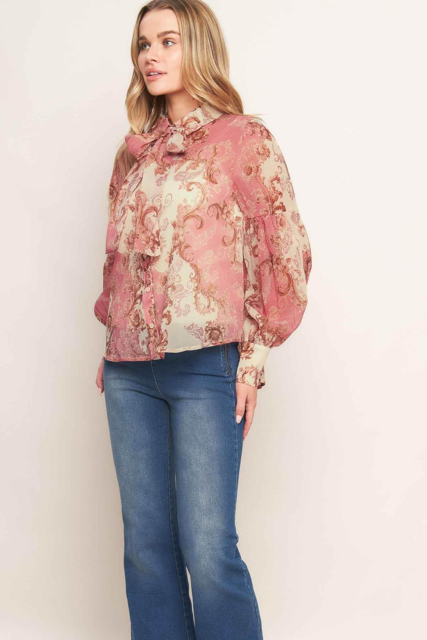 ROCOCO ROSE WOVEN TOP - GiFTiFY