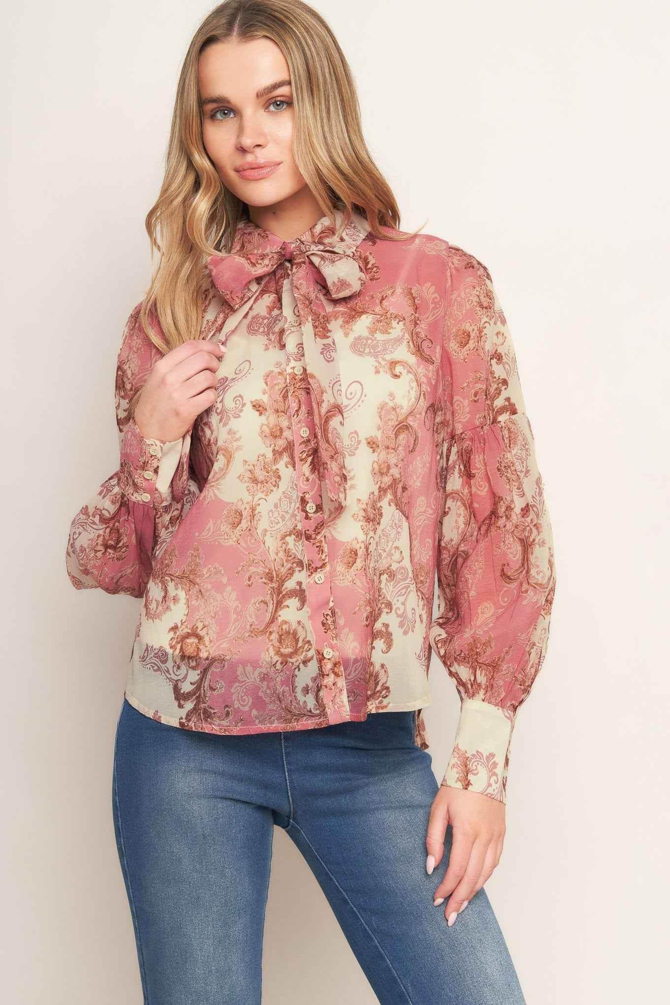 ROCOCO ROSE WOVEN TOP - GiFTiFY