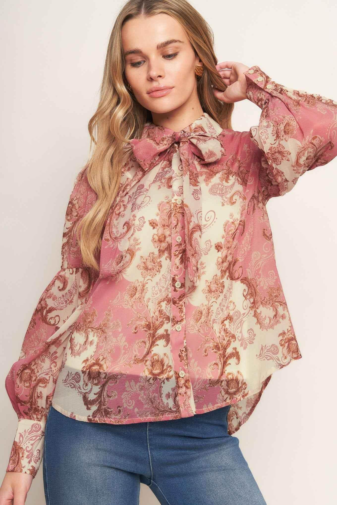 ROCOCO ROSE WOVEN TOP - GiFTiFY