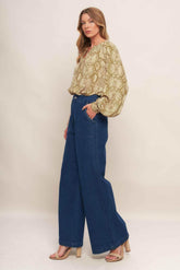 RETRO CHIC TAUPE WOVEN TOP - GiFTiFY