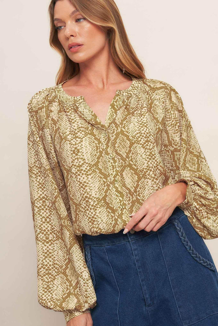 RETRO CHIC TAUPE WOVEN TOP - GiFTiFY