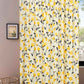 DaDa Bedding Set of 2 Botanical Floral Window Curtain Panels - Natural Semi Sheer Yellow Fleur Golden Orange Spring Time Tulips Straight Tailored Edge
