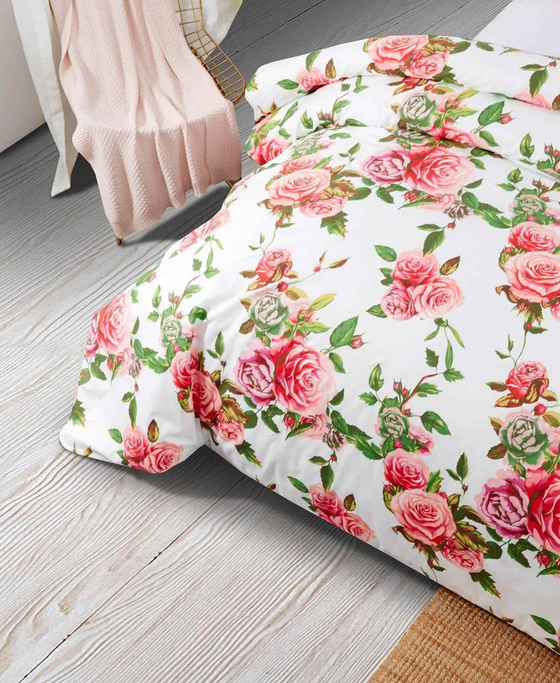 DaDa Bedding Romantic Roses Lovely Spring Pink Floral Duvet Cover Set w/ Pillow Cases (JHW-879) Duvet Covers by DaDalogy Bedding Collection