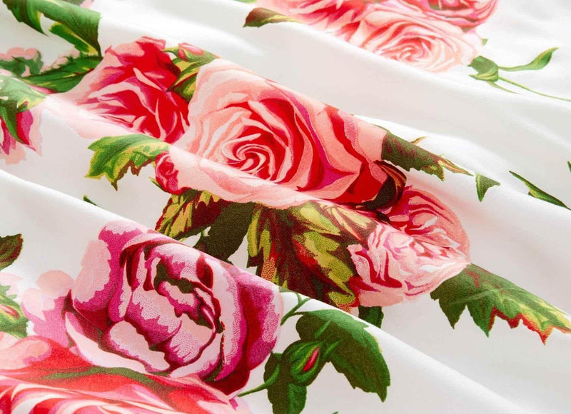 DaDa Bedding Romantic Roses Lovely Spring Pink Floral Duvet Cover Set w/ Pillow Cases (JHW-879) Duvet Covers by DaDalogy Bedding Collection