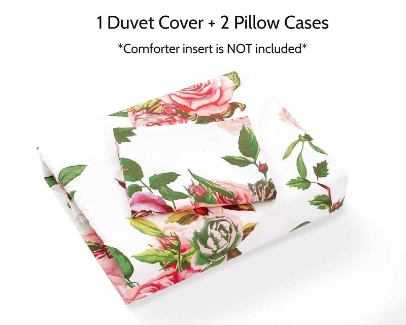 DaDa Bedding Romantic Roses Lovely Spring Pink Floral Duvet Cover Set w/ Pillow Cases (JHW-879) Duvet Covers by DaDalogy Bedding Collection