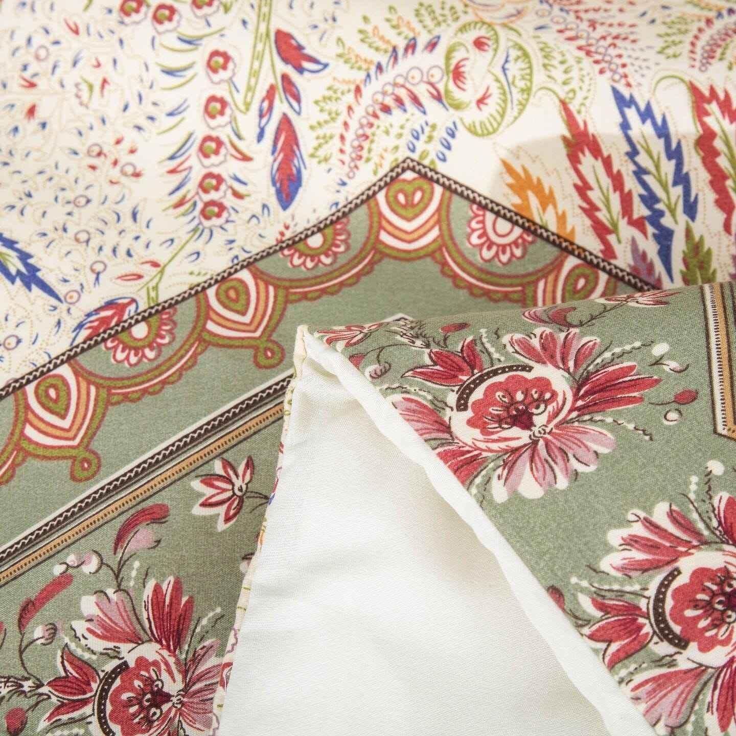 DaDa Bedding Botanical Cranberry Sage Chevron Floral Duvet Cover Set w/ Pillow Cases (JHW-924) - GiFTiFY