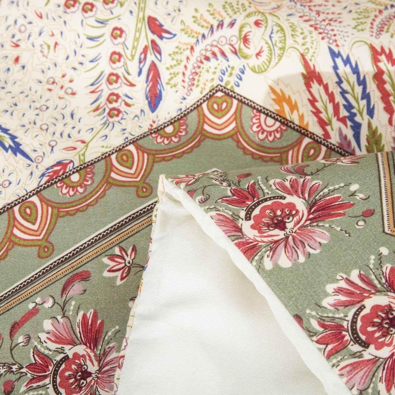 DaDa Bedding Botanical Cranberry Sage Chevron Floral Duvet Cover Set w/ Pillow Cases (JHW-924) Duvet Covers by DaDalogy Bedding Collection