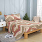 DaDa Bedding Botanical Cranberry Sage Chevron Floral Flat Bed Sheet w/ Pillowcases (JHW-924-Flat)