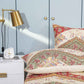 DaDa Bedding Botanical Cranberry Sage Chevron Floral Flat Bed Sheet w/ Pillowcases (JHW-924-Flat)