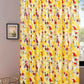 DaDa Bedding Set of 2 Radiant Sunshine Yellow Floral Window Curtain Panels - Natural Semi Sheer Hummingbirds Farmhouse Red Flowers Straight Tailored Edge