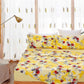 DaDa Bedding Sunshine Yellow Hummingbirds Floral Fitted & Flat Bed Sheets Set (JHW-925)