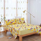 DaDa Bedding Sunshine Yellow Hummingbirds Floral Fitted & Flat Bed Sheets Set (JHW-925)
