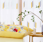 DaDa Bedding Sunshine Yellow Hummingbirds Floral Fitted & Flat Bed Sheets Set (JHW-925) - GiFTiFY