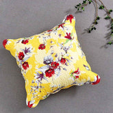 DaDa Bedding Sunshine Yellow Hummingbirds Floral Scalloped Euro Pillow Sham Cover, 26" x 26" (JHW925)